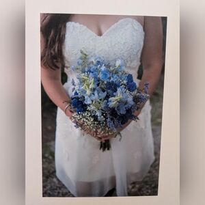 Short Wedding Dress Ivory Floral Lace Size 8